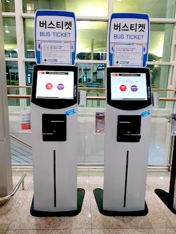 Incheon airport bus vending machine