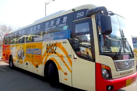 airport bus 6002 from Incheon to Hongdae in Seoul