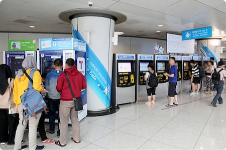 distributore automatico di biglietti AREX dell'aeroporto di incheon