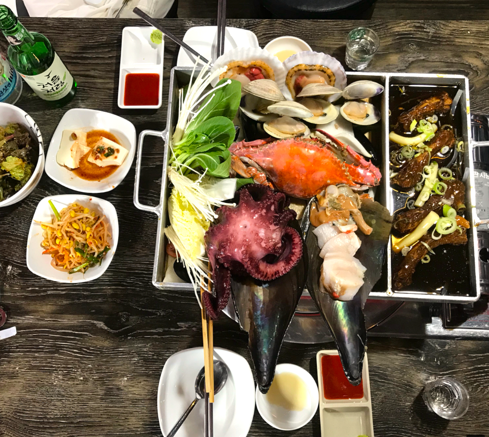 Various sea food stew in Gangnam, Seoul