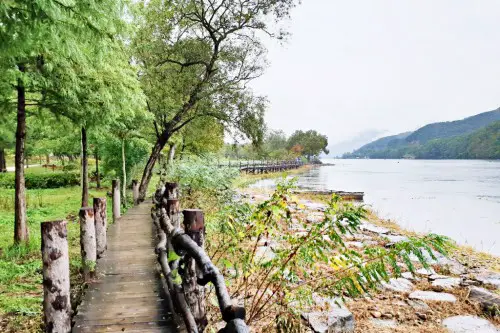 Walkway along the river in Nami Island