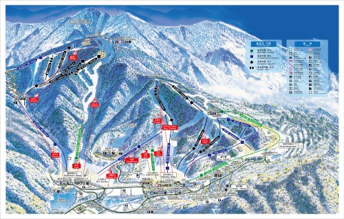 Mappa delle piste della stazione sciistica di Muju Deogyusan