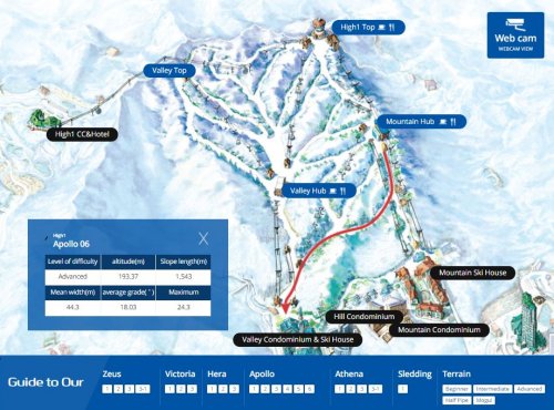 Hign 1 Ski Resort Slope Map