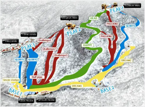 O2 Resort Slope Map