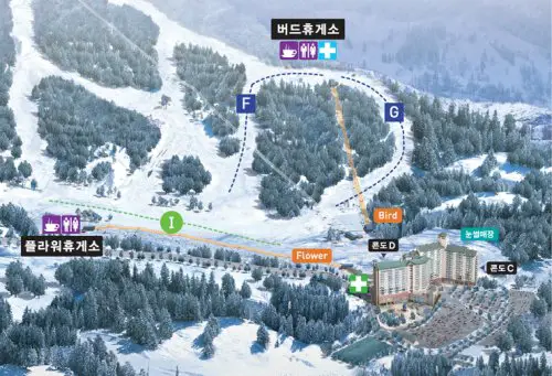 Oak Valley Ski Resort Slope Map