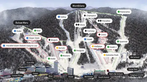 Pyeongchang Phoenix Ski Resort Slope Map