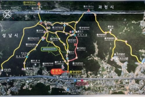 แผนที่เส้นทางเดินป่าชองเกซาน
