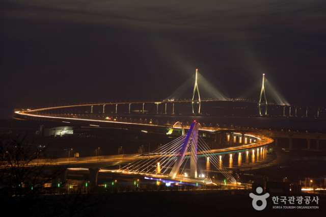 Notte di Incheon Bridge