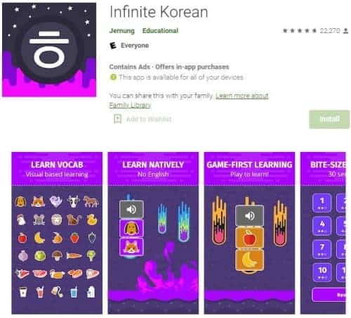 Infinite Korean Language Learning App