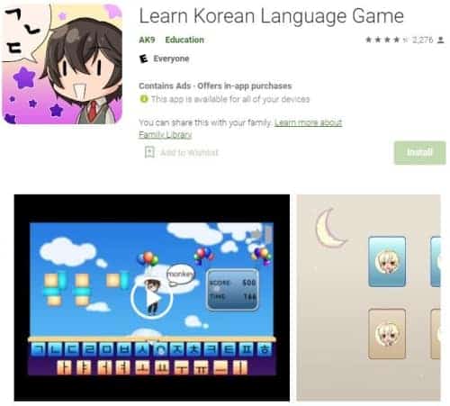 Learn Korean Language Game App