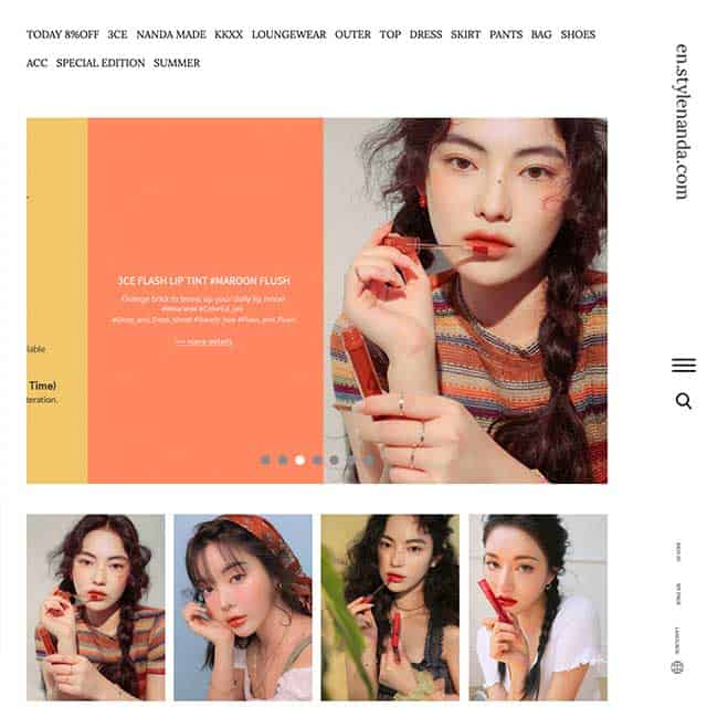 Elegante negozio online di moda coreana
