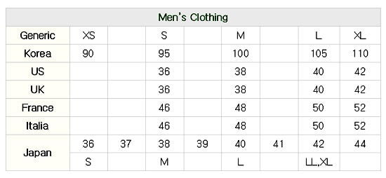 korean size to us size
