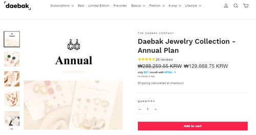 Korean subscription Jewelry box 
