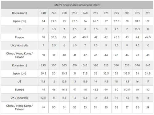 270 korean shoe size to us