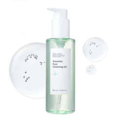 Round-a-round-green-tea-pure-cleansing-oil. Best Vegan Korean Skincare