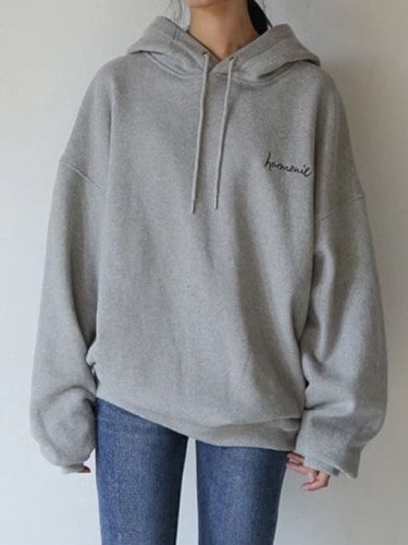 Stylevana - Long-Sleeve Letter Embroidered Hoodie