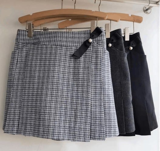 Wool-Blend Inset Mini Skirt