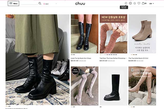 รองเท้าและเสื้อผ้าเกาหลีออนไลน์สำหรับผู้หญิง
