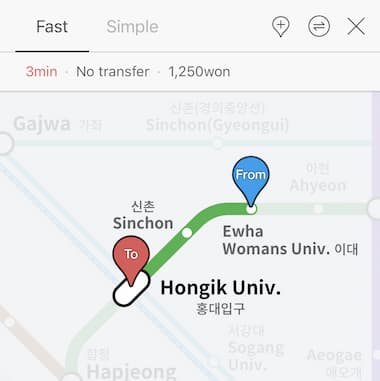 ewha women's univ. to hongdae