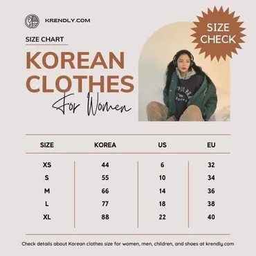 Korean clothing size chart