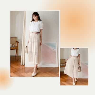 korean clothes - flare skirt