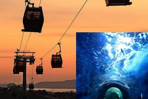 Yeosu cable car and hanwha aqua planet aquarium