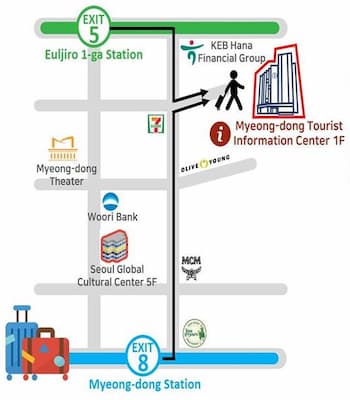 Bagaimana menuju ke Pusat Informasi Turis Myeongdong