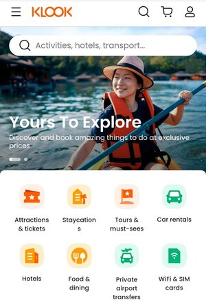 situs web pemesanan tur klook di korea