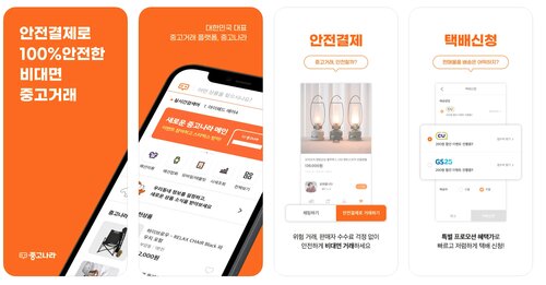 sito web online dell'app joonggonara per vendere e acquistare oggetti usati in Corea del Sud