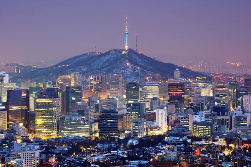 Vista notturna di Seoul
