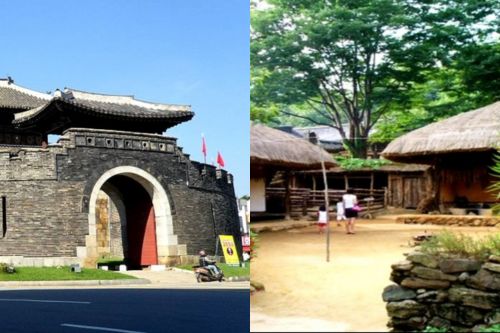 Tour di un giorno alla fortezza di Trazy Suwon Hwaseong e al villaggio folcloristico coreano da Seul