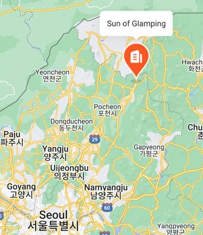 Location of the Sun of Glamping