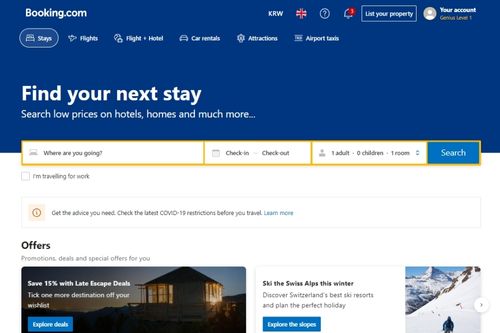 Booking.com Homepage