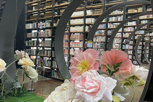 Sebuah gambar di dalam Seoul Book Repository di Seoul, Korea Selatan.