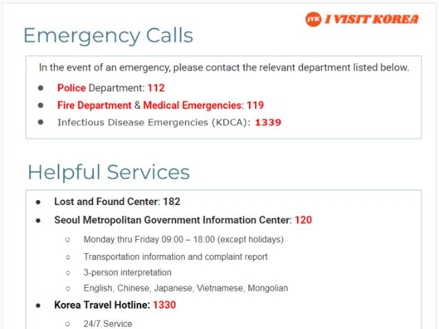 Numeri di emergenza e utili