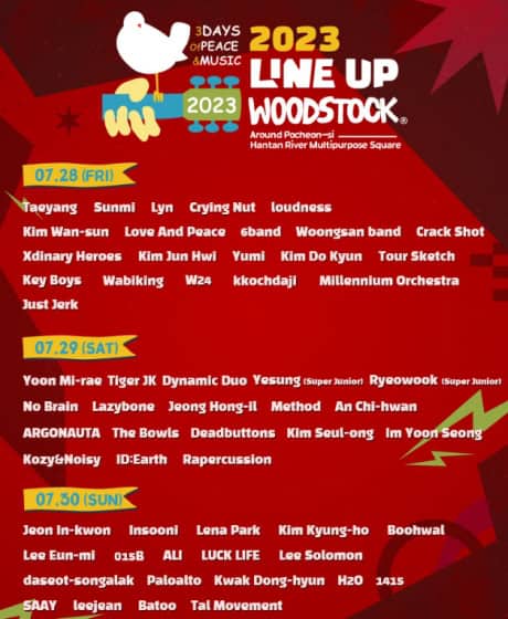 Woodstock Music and Art Fair 2023 Line-up