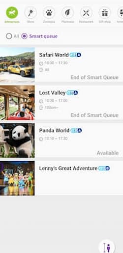Everland Smart Queue list  in Everland App