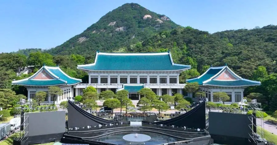 Casa blu di Cheongwadae 청와대 a Seul, in Corea