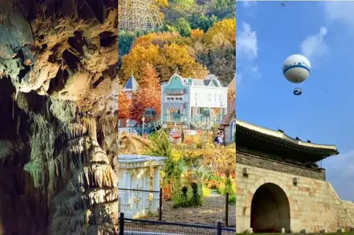 Excursion d'une journée à Everland, à la grotte de Gwangmyeong et à Flying Suwon au départ de Séoul