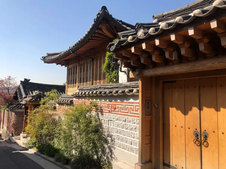 Gate and bamboo of Bukchon Hanok Village