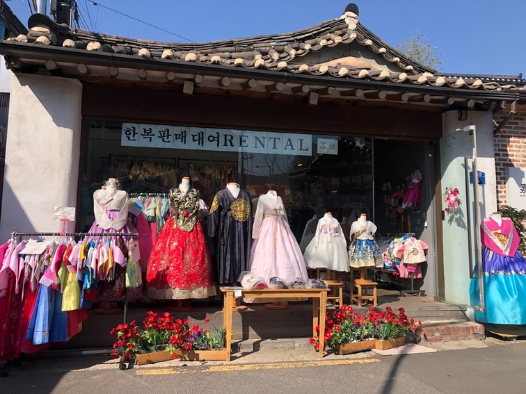 Hanbok rental service at Bukchon Hanok Village
