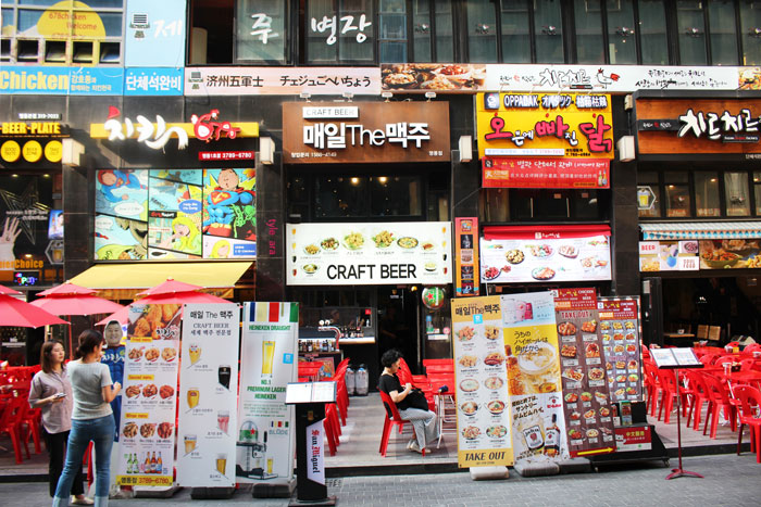 Korean fried chicken in Myeongdong